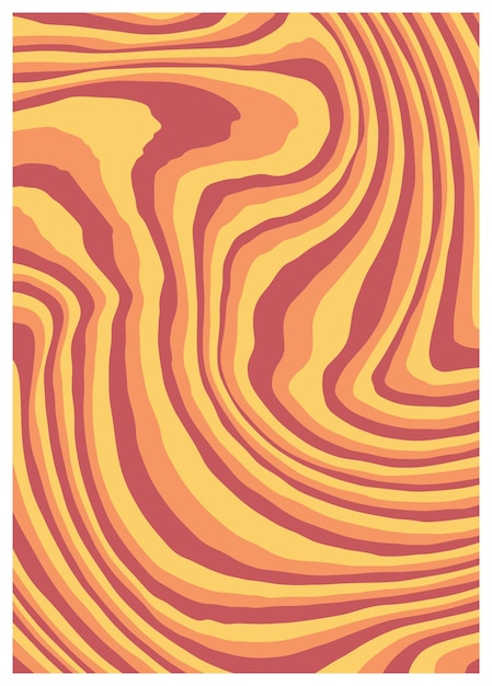 Retro twisted distorted groovy hippie background Waves swirl stripe ray twirl psychedelic style