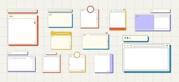 Retro Ui Frame Desktop Windows Message Boxes and User Interface Popup Elements for Web