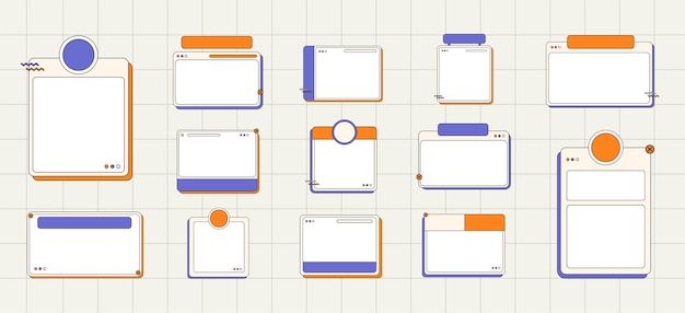 Retro Ui Frame Desktop Windows Message Boxes and User Interface Popup Elements for Web