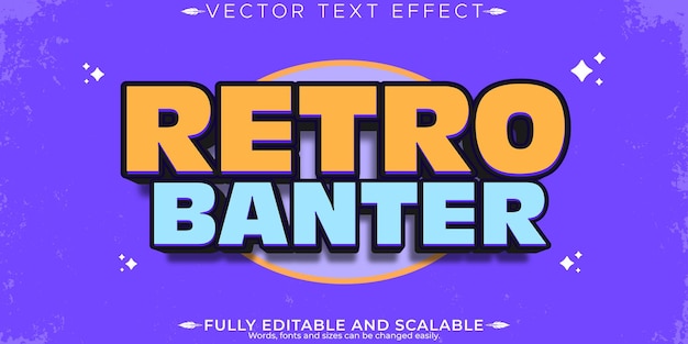 retro vintage text effect editable 70s and 80s text style