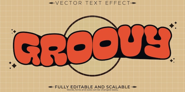 retro vintage text effect editable 70s and 80s text style