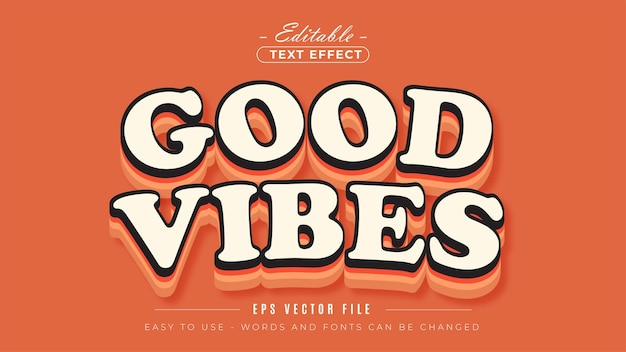 Retro vintage text effect editable retro vintage title text style