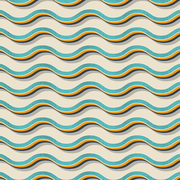 Retro waves pattern, abstract geometric background in 80s, 90s style. Geometrical simple illustration