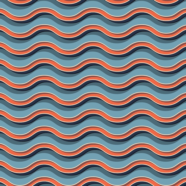 Retro waves pattern, abstract geometric background in 80s, 90s style. Geometrical simple illustration