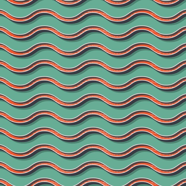 Retro waves pattern. Abstract geometric background in 80s, 90s style image. Geometrical simple illustration