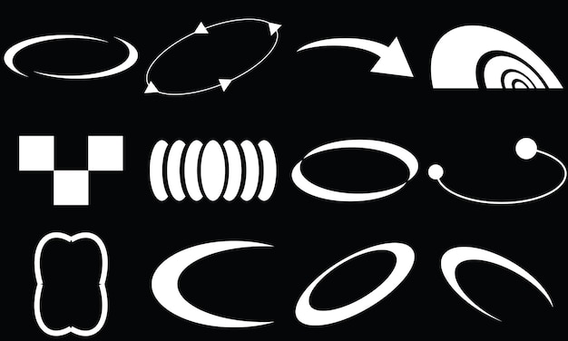 Retro y2k elements setvector flat sparkling stars collectionTrendy Y2K Vector SignsFlower shapes