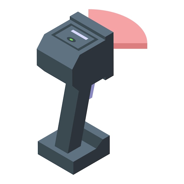 Rfid market scanner icon isometric vector Chip security lock Control system