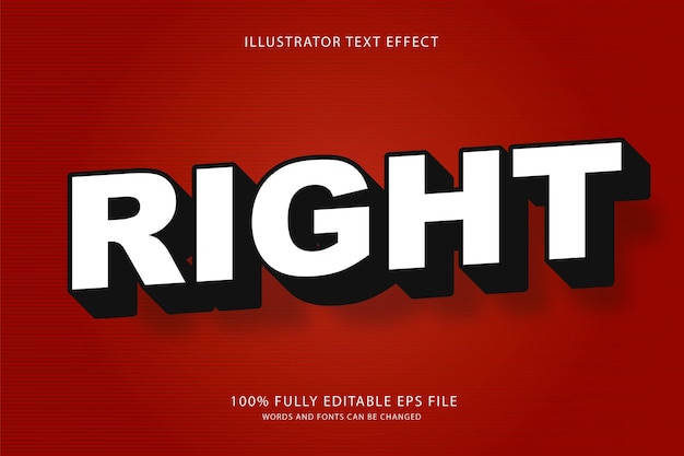 Right Text Effect for Various Applications