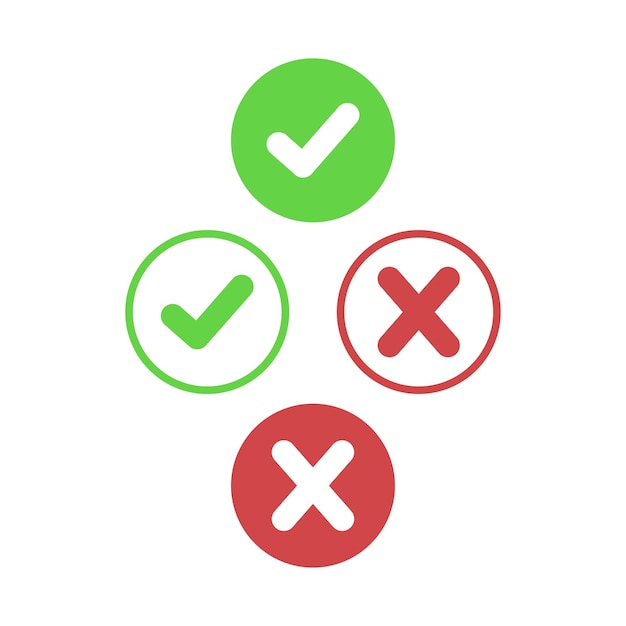 Right Wrong Sign Yes or No icon