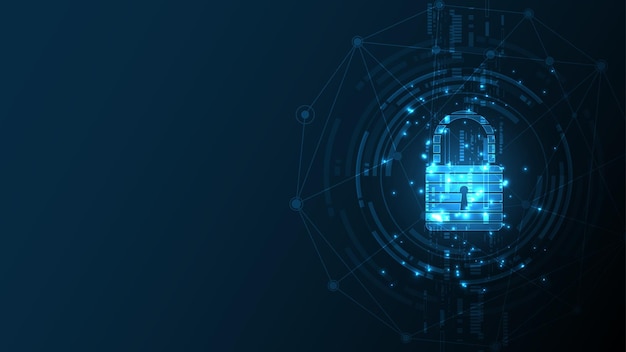 Riippulukko Tietoturva digitaalinen konsepti Abstrakti teknologiatausta suojaa järjestelmän innovaatiota