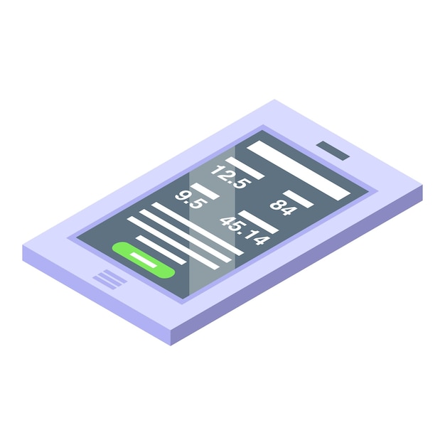 Road bike computer icon isometric vector Device distance