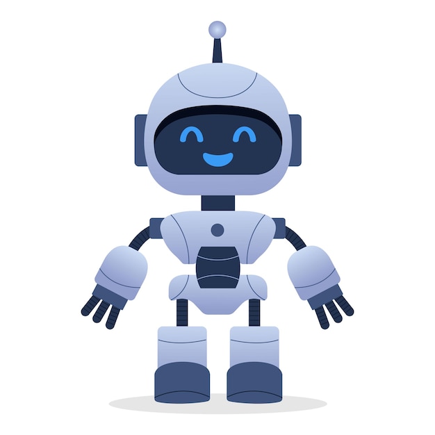 Robot chat bot neural network AI servers and robots technology Set of cute robot ai character