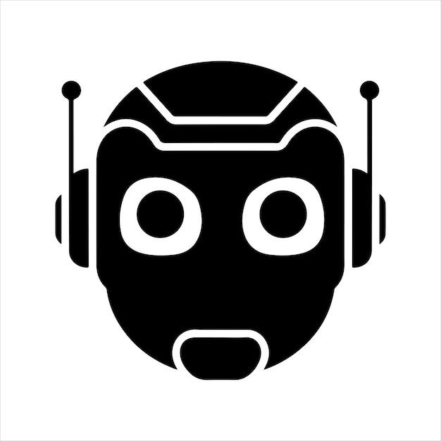 Robot face icon robot icon Robot face silhouette vector icon design