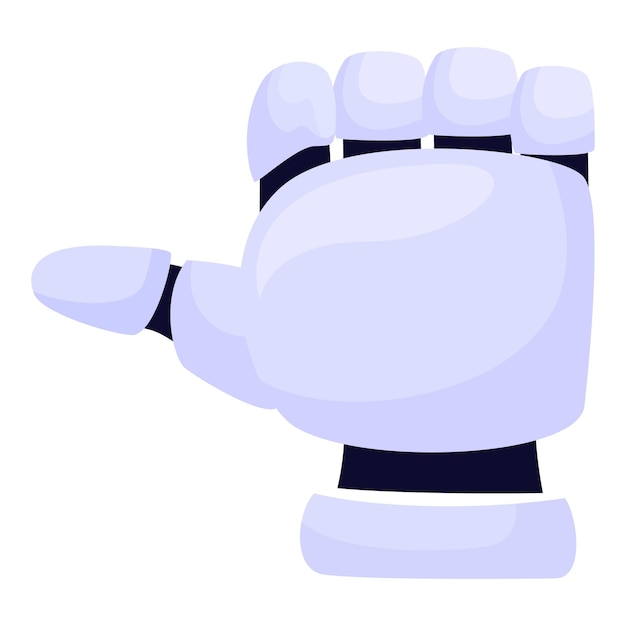 Robot hand pointing left with index finger