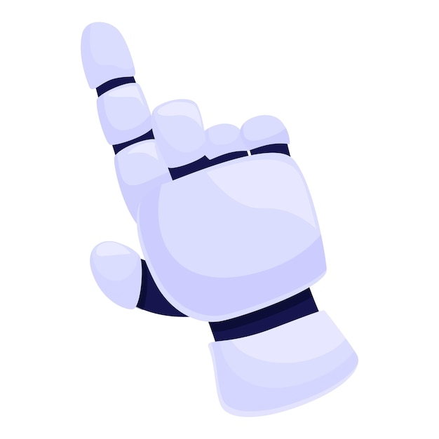 Robot hand pointing up with index finger