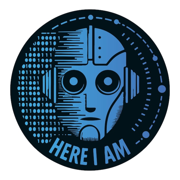 Robot of ai binary code vector t shirt design