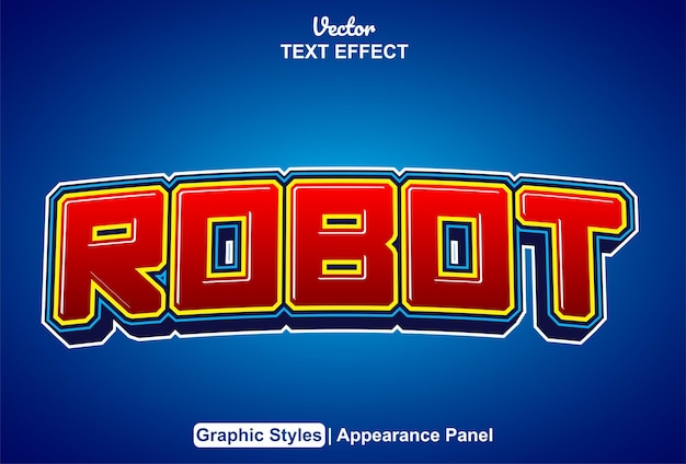 Robot text effect with graphic style and editable