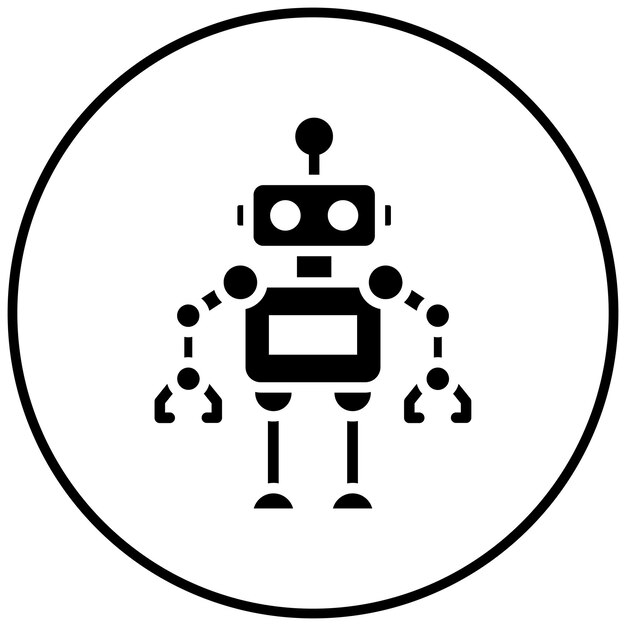 robot vector icon can be used for biometrics iconset