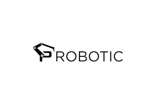 Robotic arm factory logo design manufacturing technology industry arm hand robot
