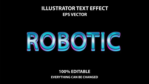 robotic editable text effect
