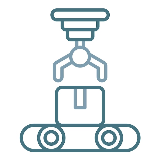 robotic produce sorting duotone illustration