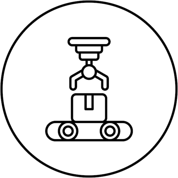 robotic produce sorting icon vector image can be used for farming and gardening