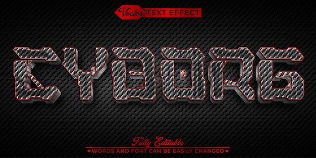 robotic silver worn cybrog vector editable text effect template