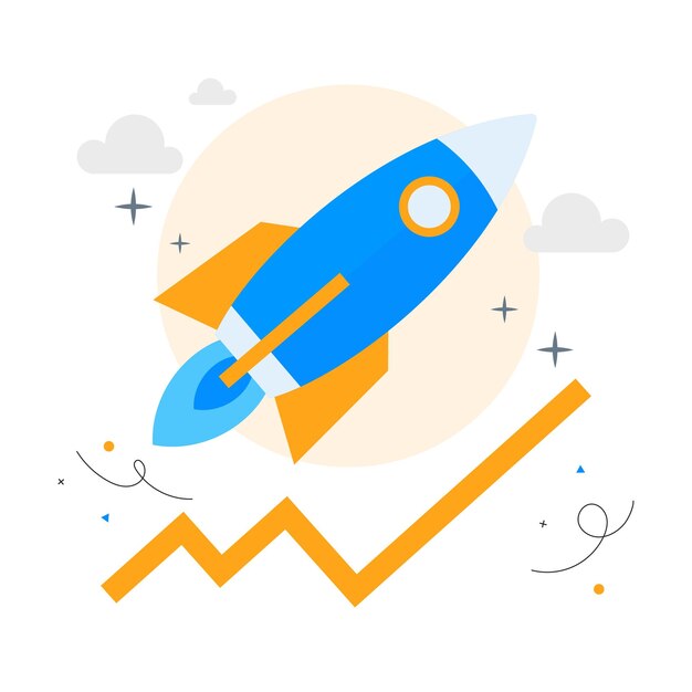 rocket business achievement concepts illustrations