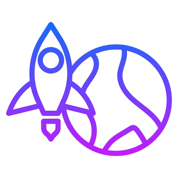 Rocket Earth Vector Icons