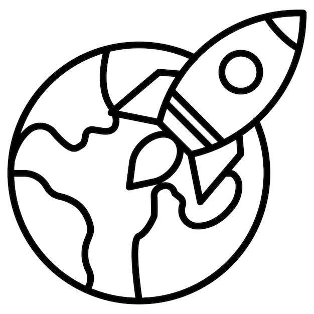 Rocket Earth Vector Illustration