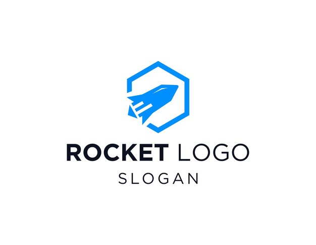 rocket logo design created using the corel draw 2018 application with a white background