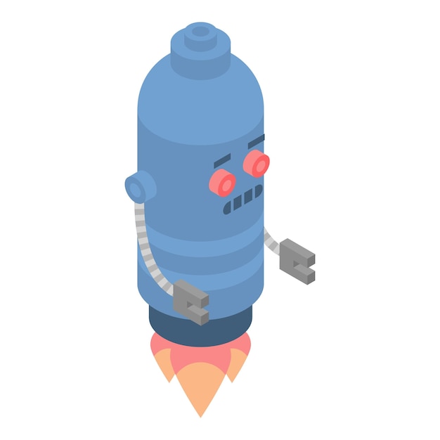 Rocket robot icon Isometric of rocket robot vector icon for web design isolated on white background