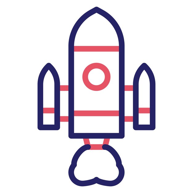 Rocket vector icon illustration of Space Technology iconset