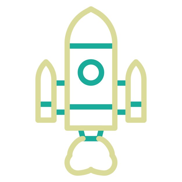 Rocket vector icon illustration of Space Technology iconset