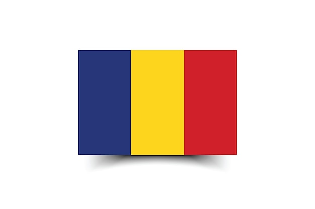 Romania flag official size and color standards vector illustration