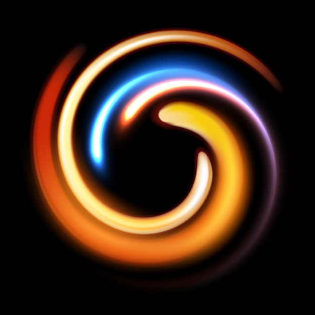 rotating multicolor swirl lights, isolated and easy to edit. vector illustration