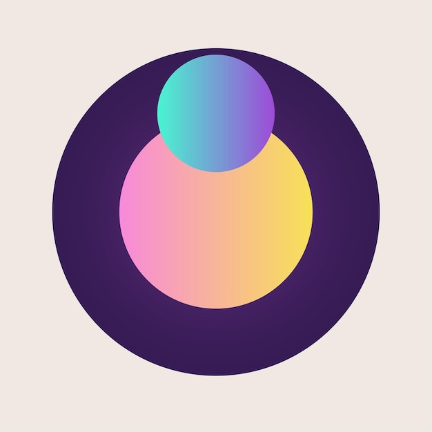 round circle dot icon element shape gradient texture label logo symbol modern nostalgic abstract art