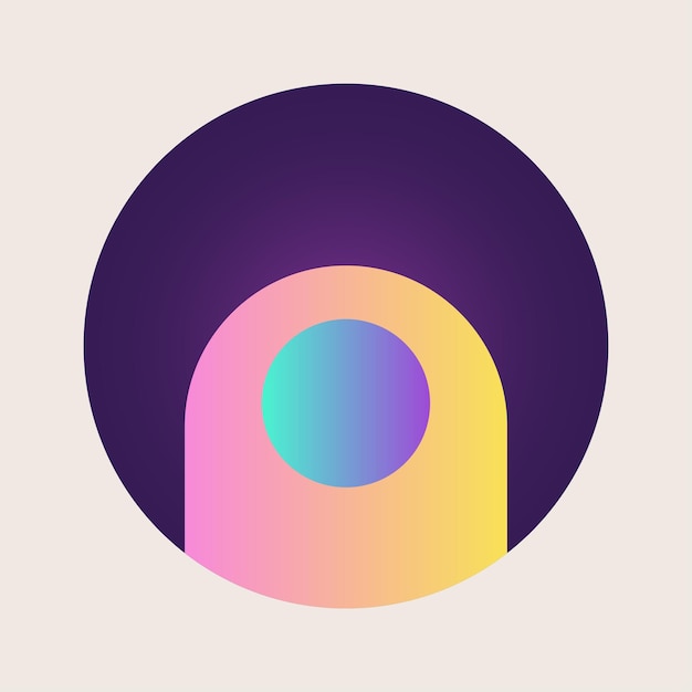 round circle dot icon element shape gradient texture label logo symbol modern nostalgic abstract art