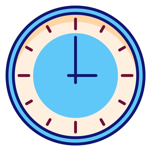 Round clockface Wall clock color line icon