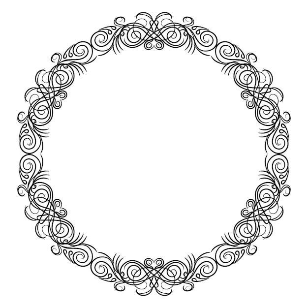 Round elegant vintage frame