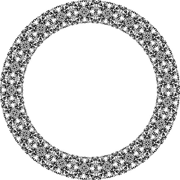 round frame with abstract shapes pattern vector illustration isolated on white background