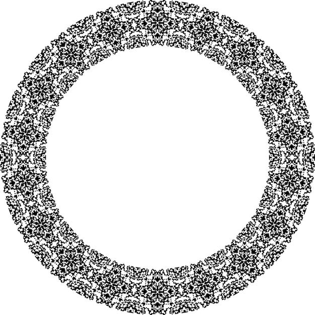 round frame with abstract shapes pattern vector illustration isolated on white background