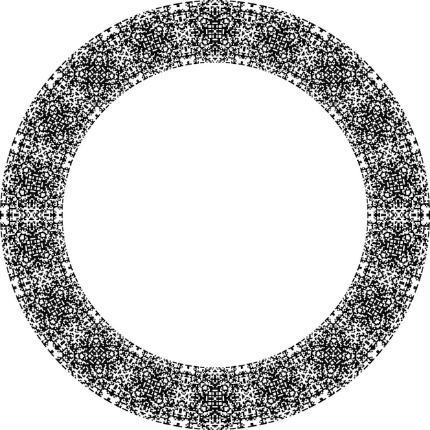 round frame with abstract shapes pattern vector illustration isolated on white background