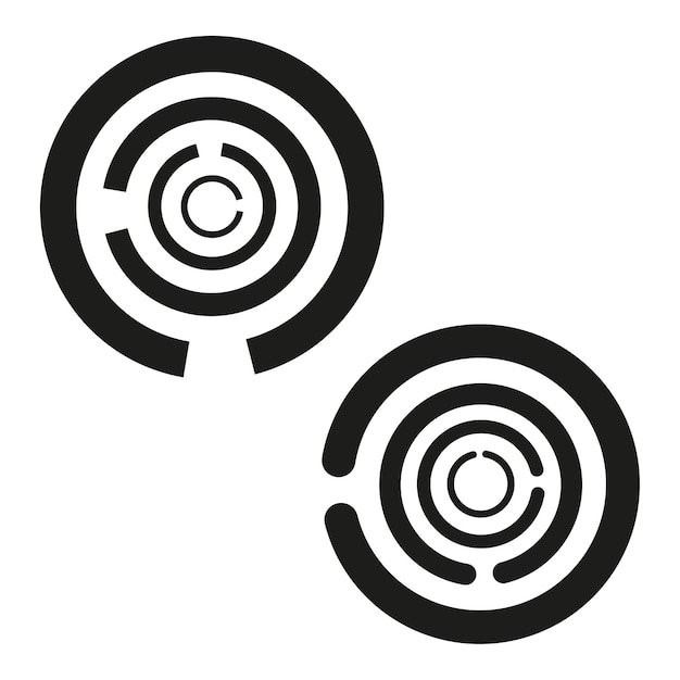 Round mazes icons Round shape Children puzzle Vector illustration