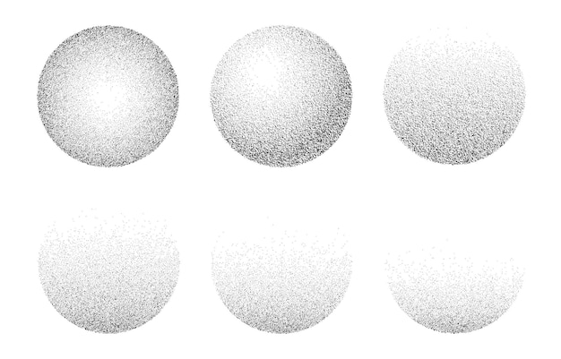 Round noise grain vector abstract dotwork spheres