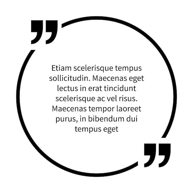 round quote frame quotation marked text paragraph