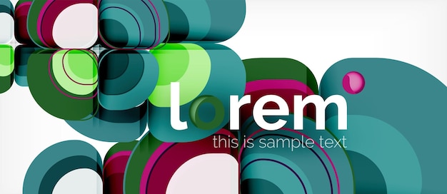 Round triangles geometric shapes composition
