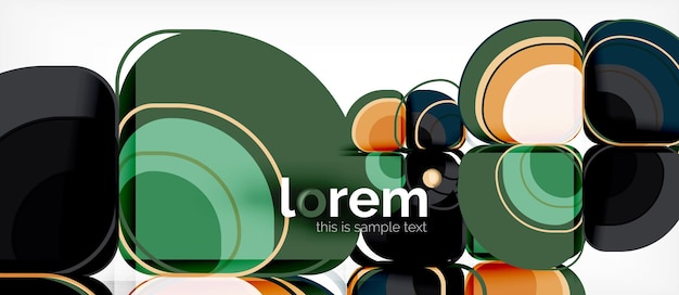 Round triangles geometric shapes composition