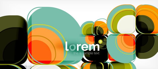 Round triangles geometric shapes composition