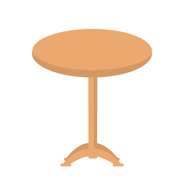 Round wooden table Vector illustration